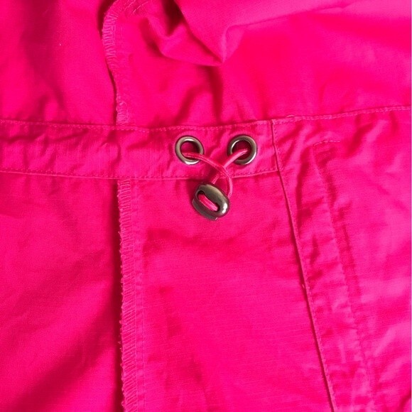 Chicos Bright Pink 3/4 Sleeve Convertible Collar Jacket Ripstop Women Medium - Picture 5 of 11